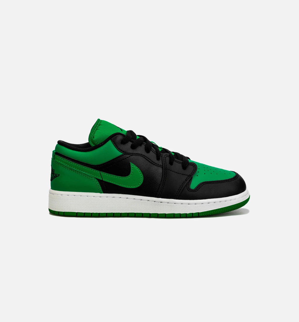 Air Jordan 1 Retro Low Lucky Green Grade School Lifestyle Shoe Black Green