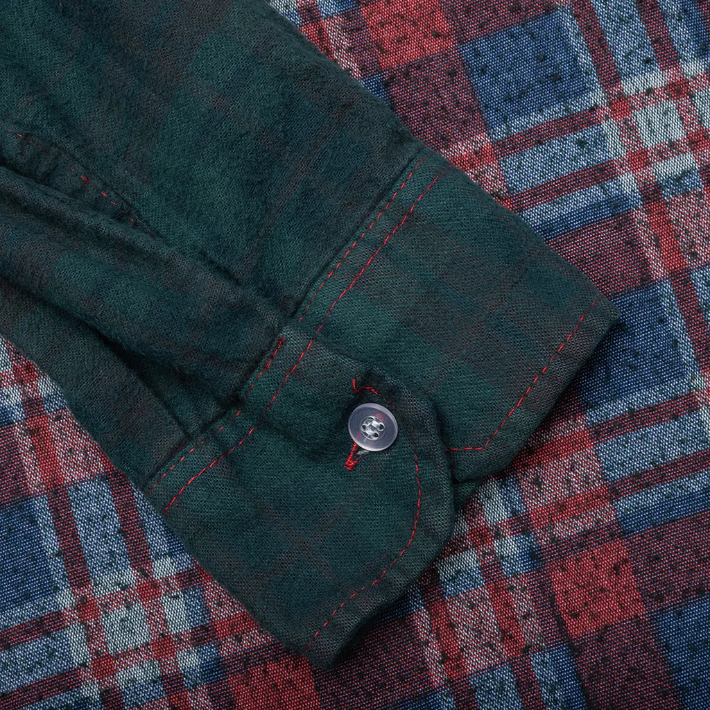 Over Dyed Ribbon Wide Shirt Green