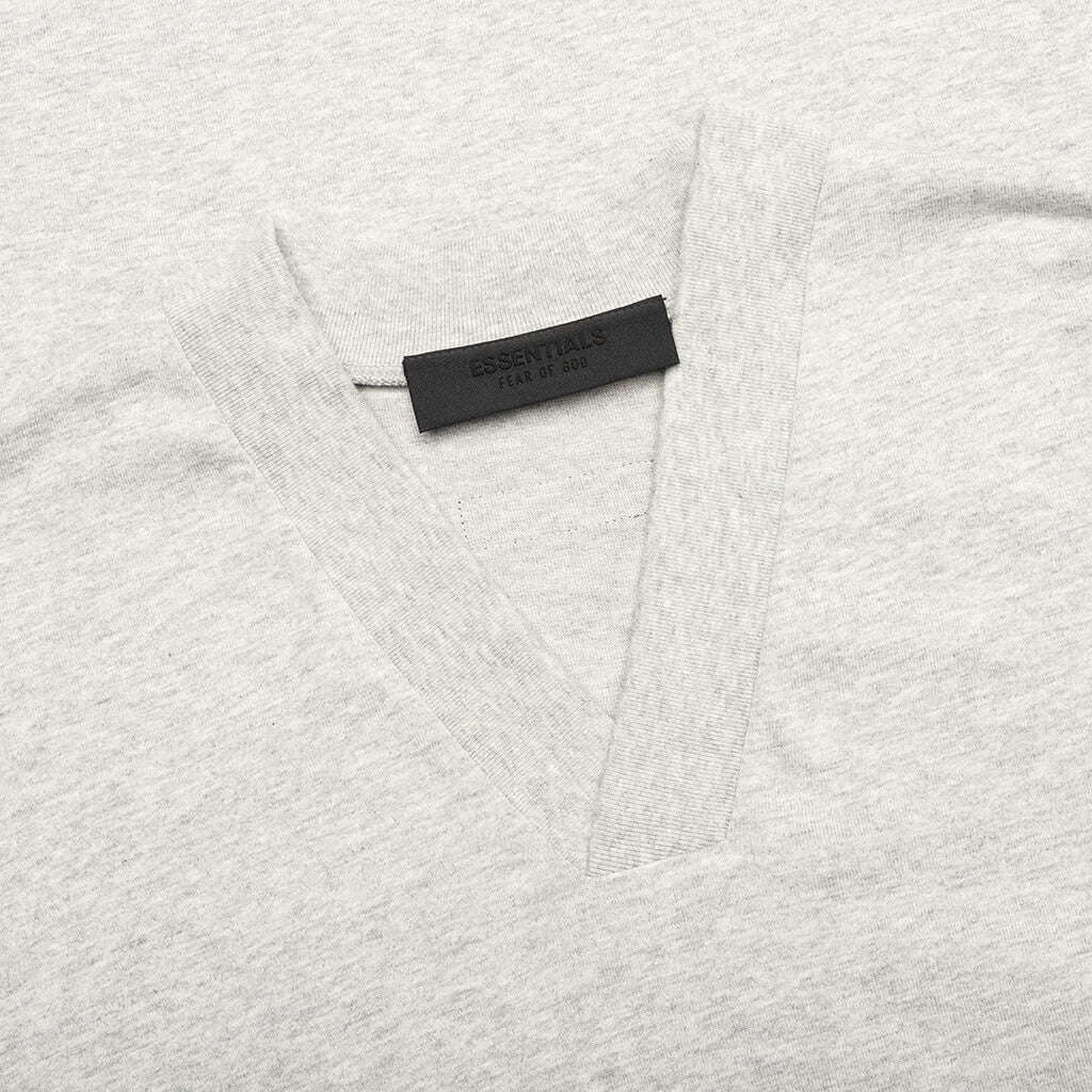 V Neck T Shirt T Shirt Light Heather Grey