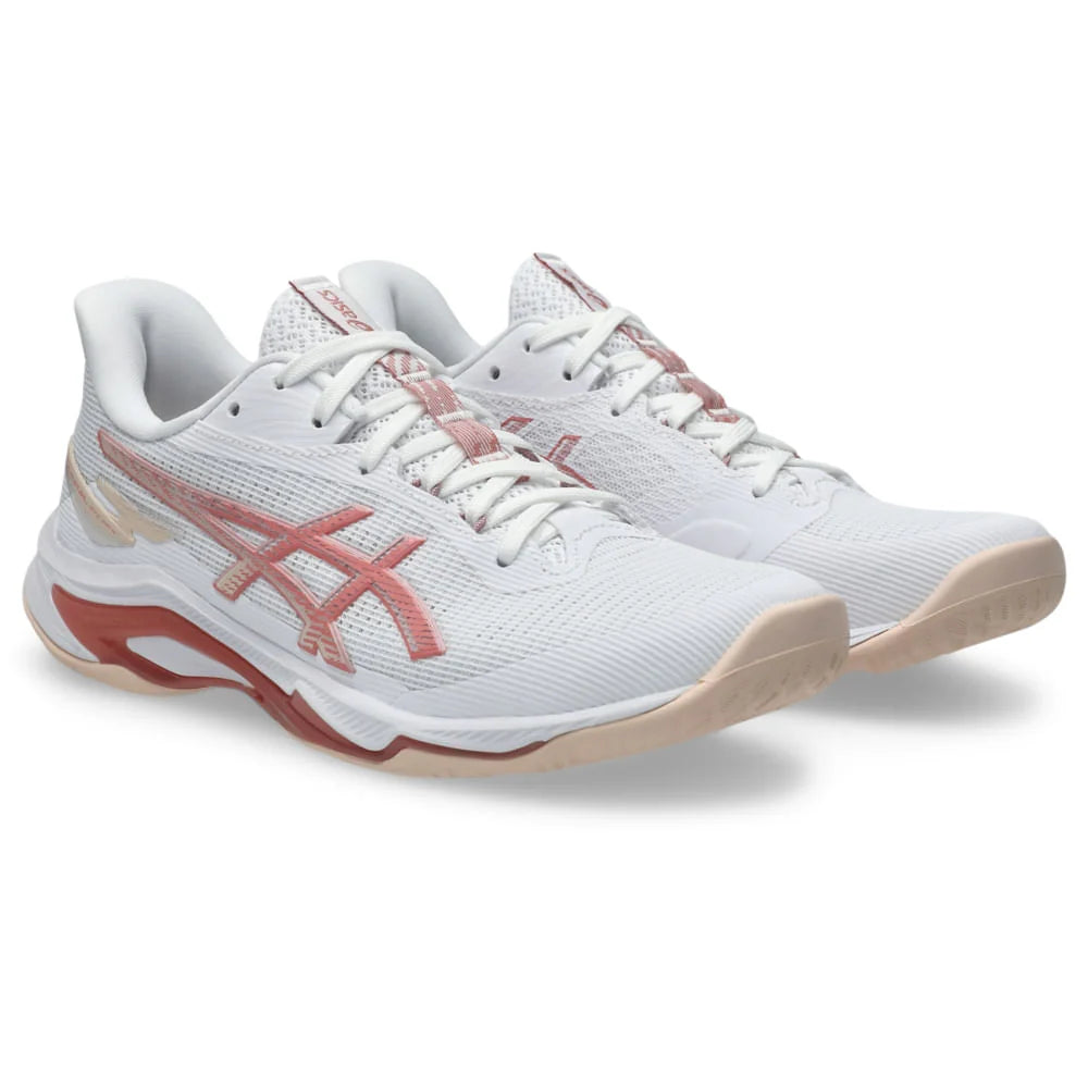 Tenis Asics Netburner Ballistic ff 4 Branco Rosa