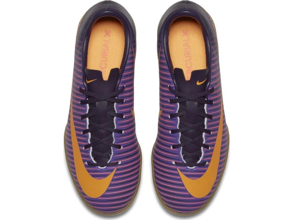Nike Jr MercurialX Vapor XI IC Indoor Soccer Shoes Purple Orange Grape