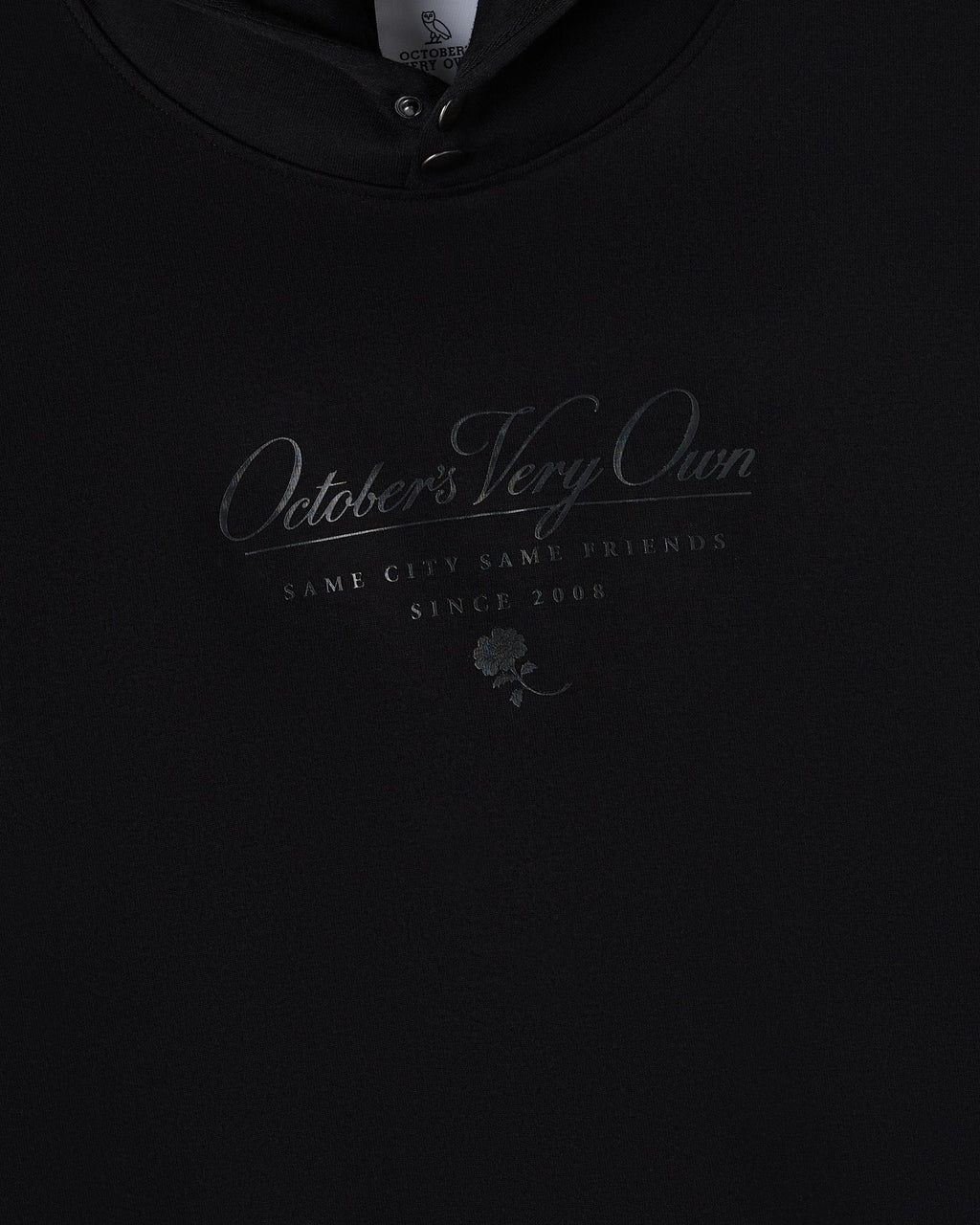 Double Knit Script Hoodie Black