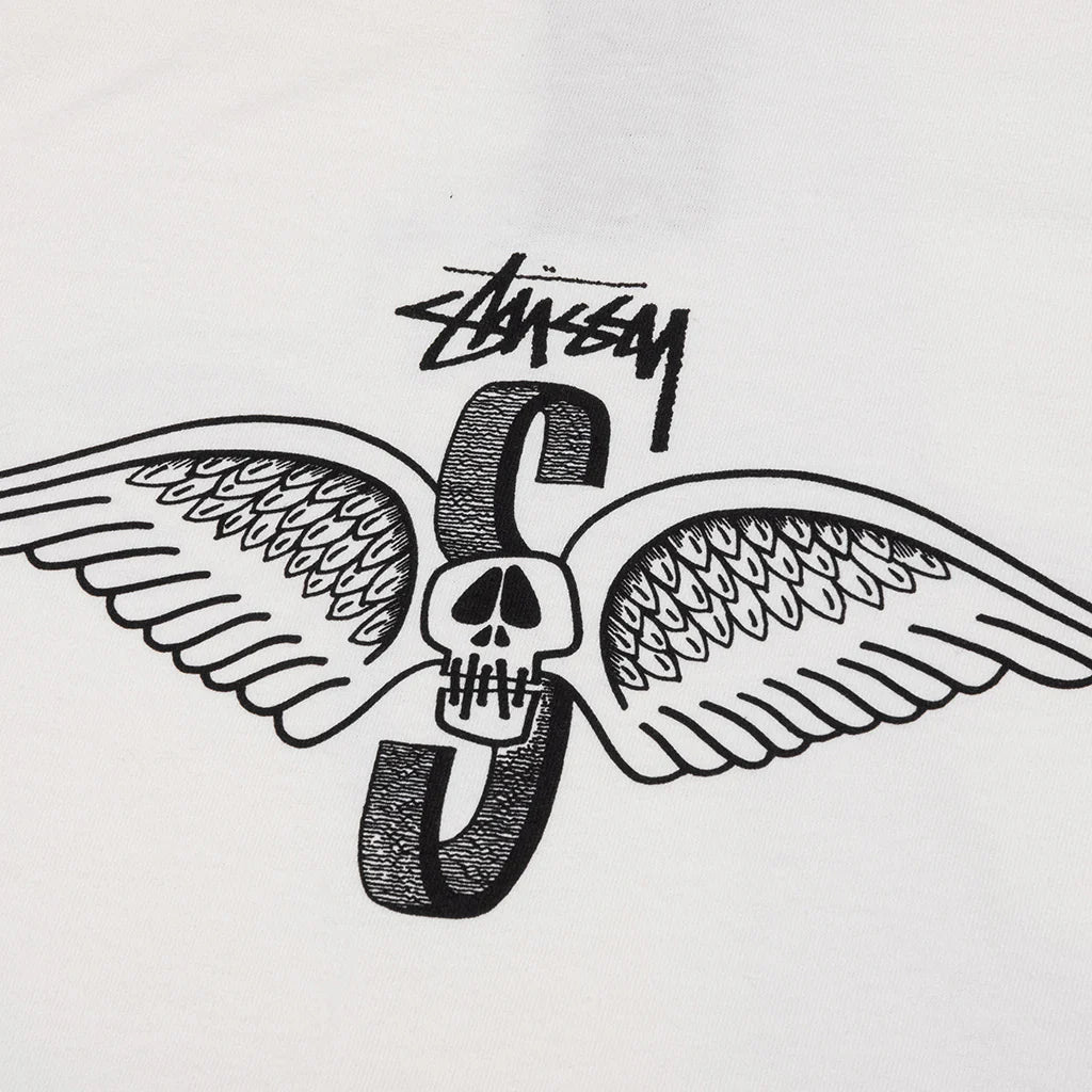 Skull Wings Pigment Dyed L S Tee Natural
