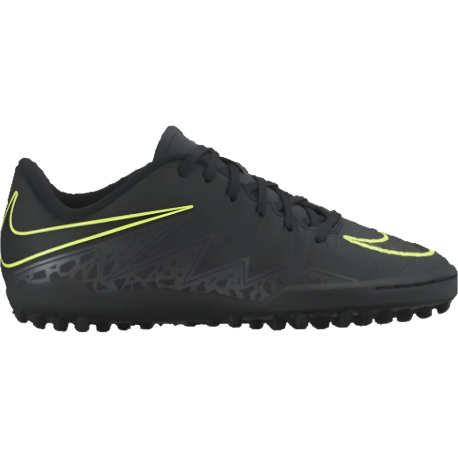 Nike Junior HyperVenom Phelon II TF Tuft Soccer Cleats Black Volt