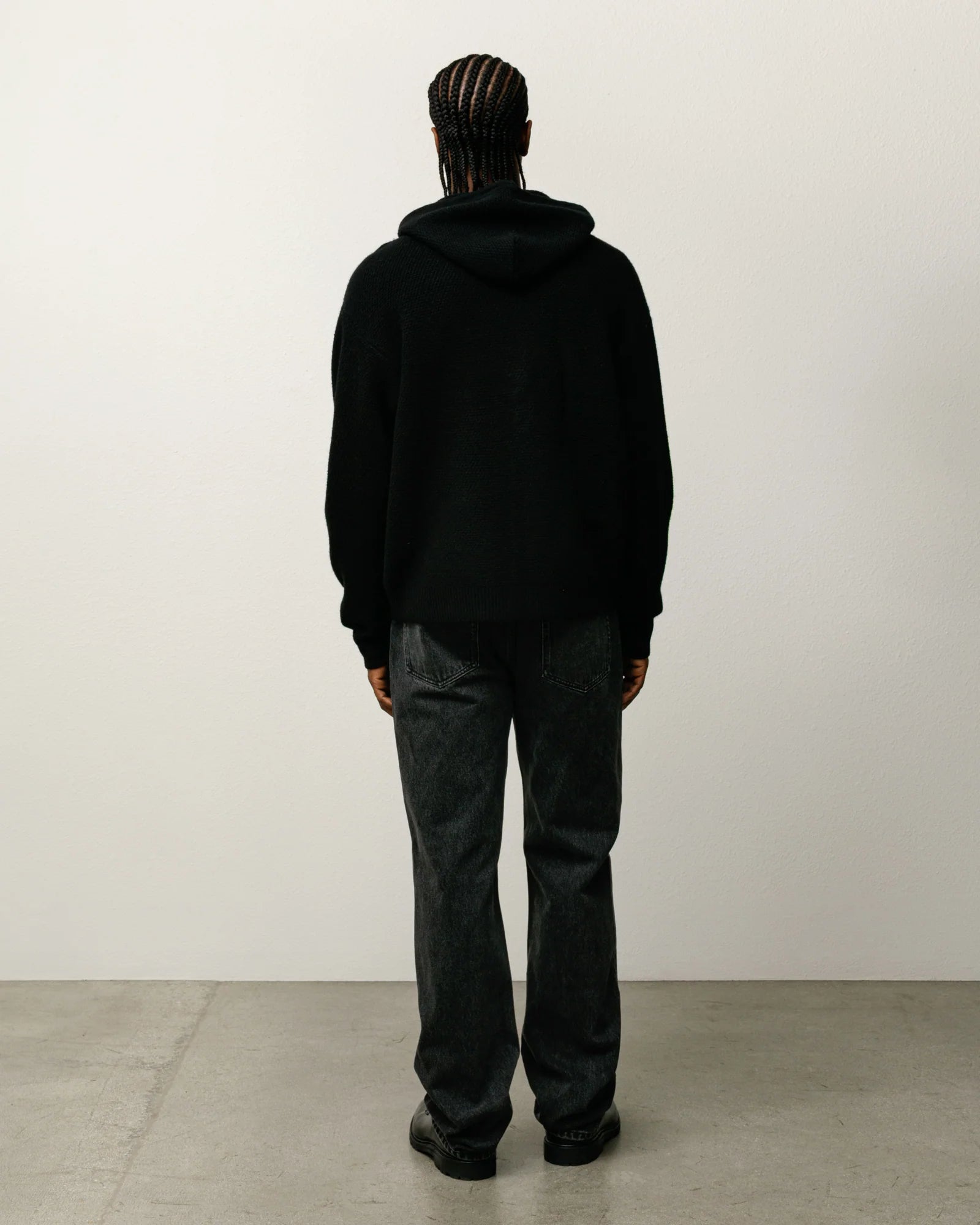 TEXTURED ZIP HOODED SWEATER