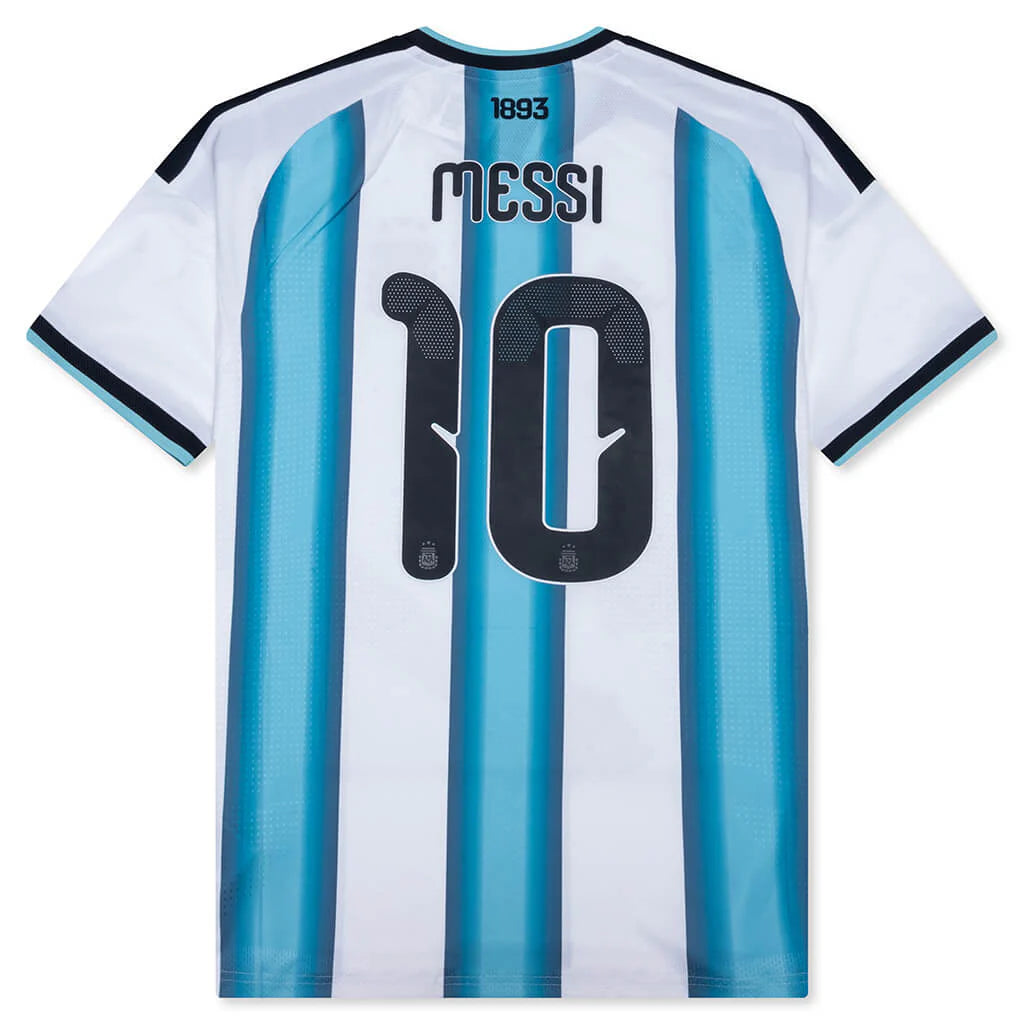 Argentina 26 Messi Home Authentic Jersey White