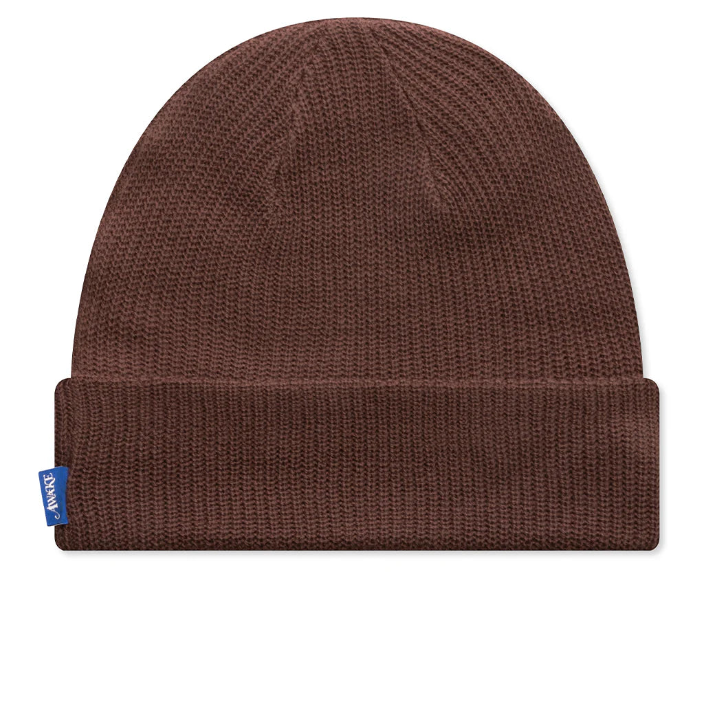 Loose Gauge Knit Beanie Brown