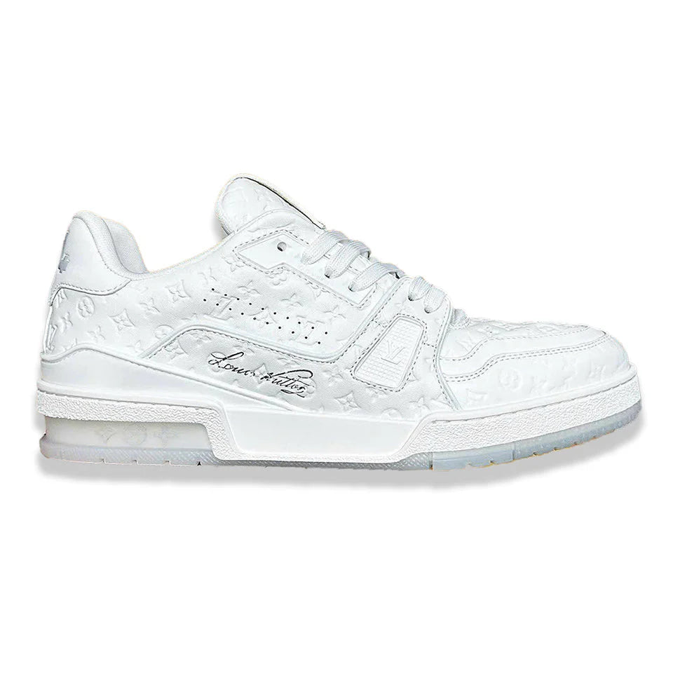 Louis Vuitton LV Trainer Sneaker Triple White Monogram Embossed Edition