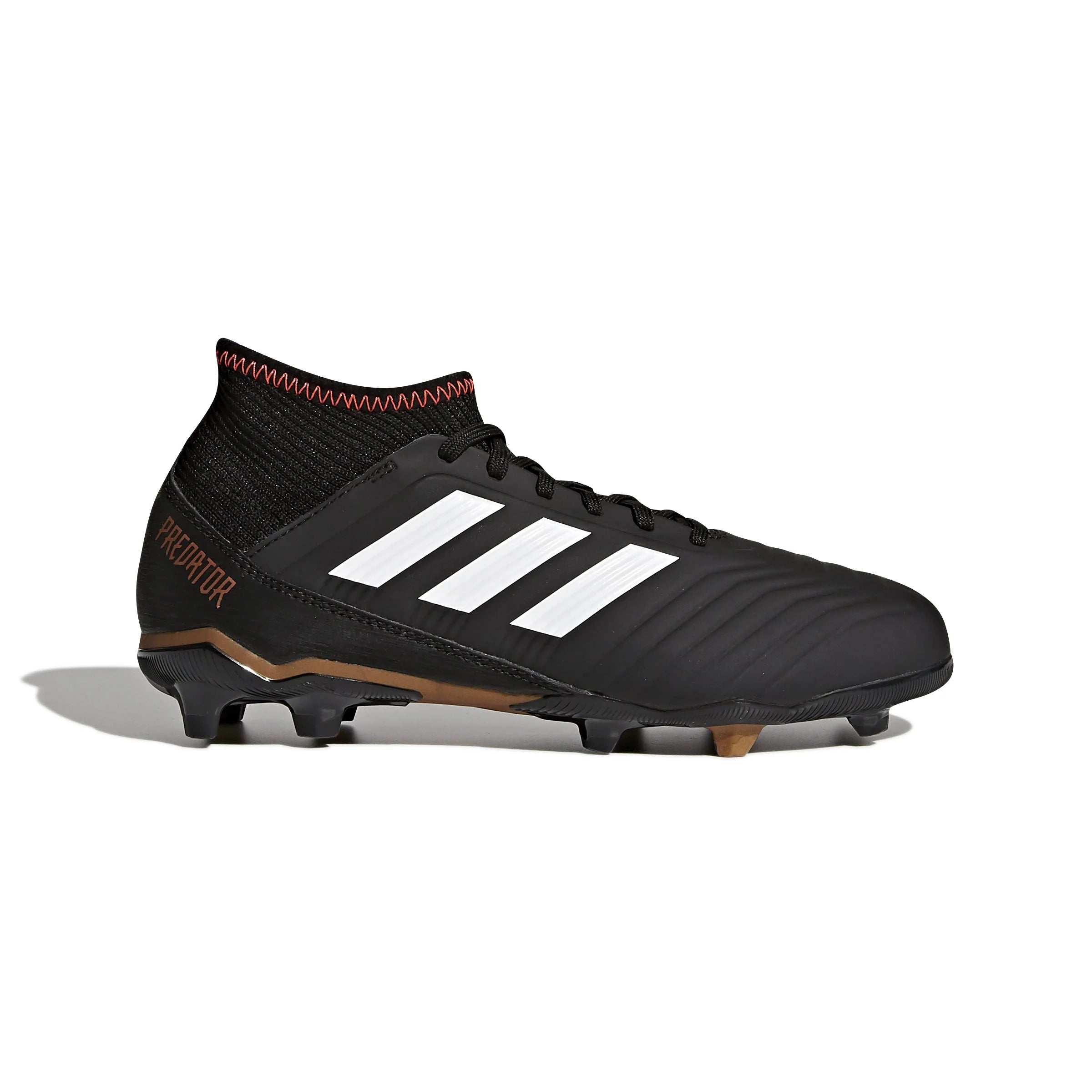 adidas Predator 183 FG Firm Ground Youth Soccer Cleats Black White Solar Red