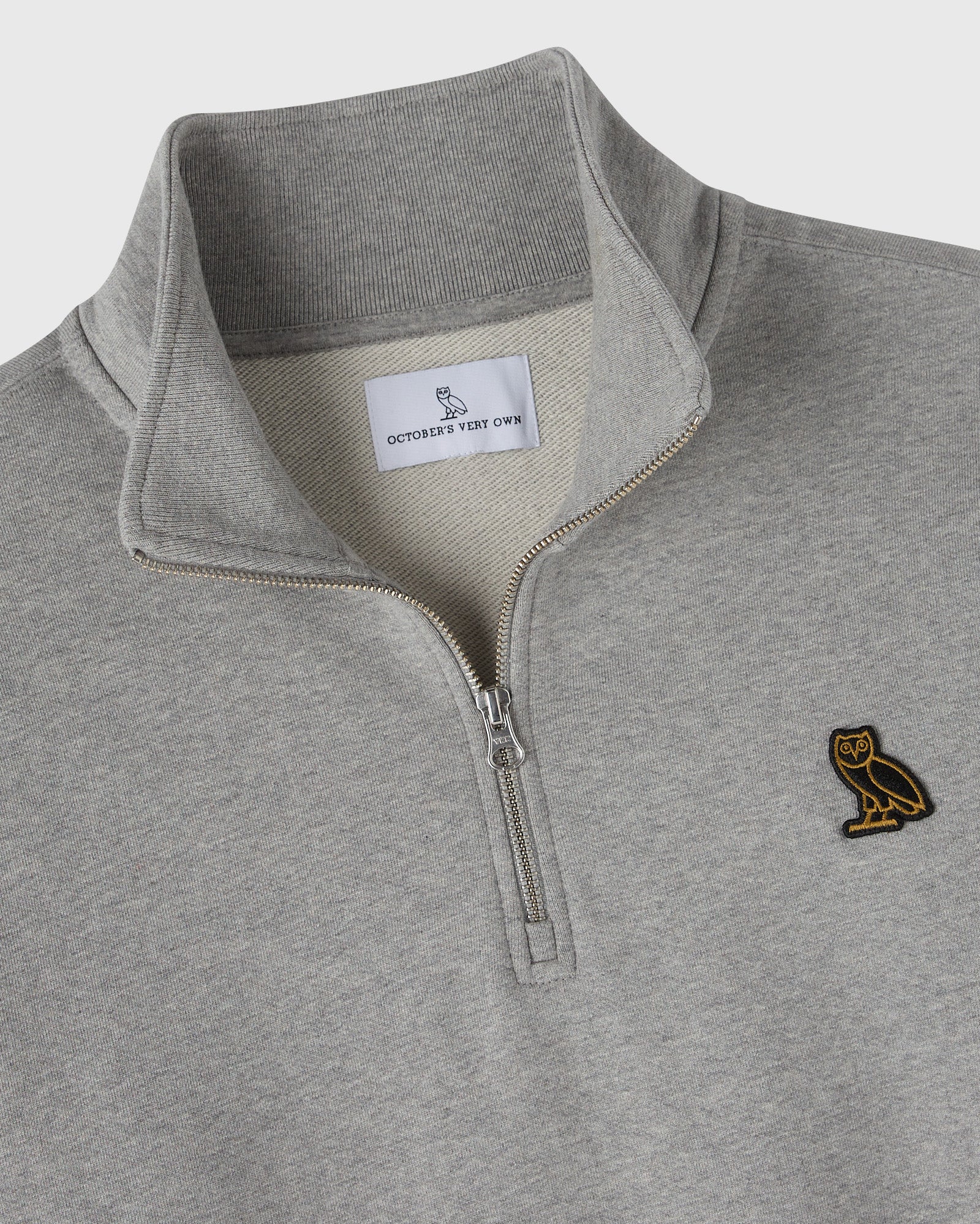 Classic Quarter Zip Mockneck Sweatshirt Heather Grey