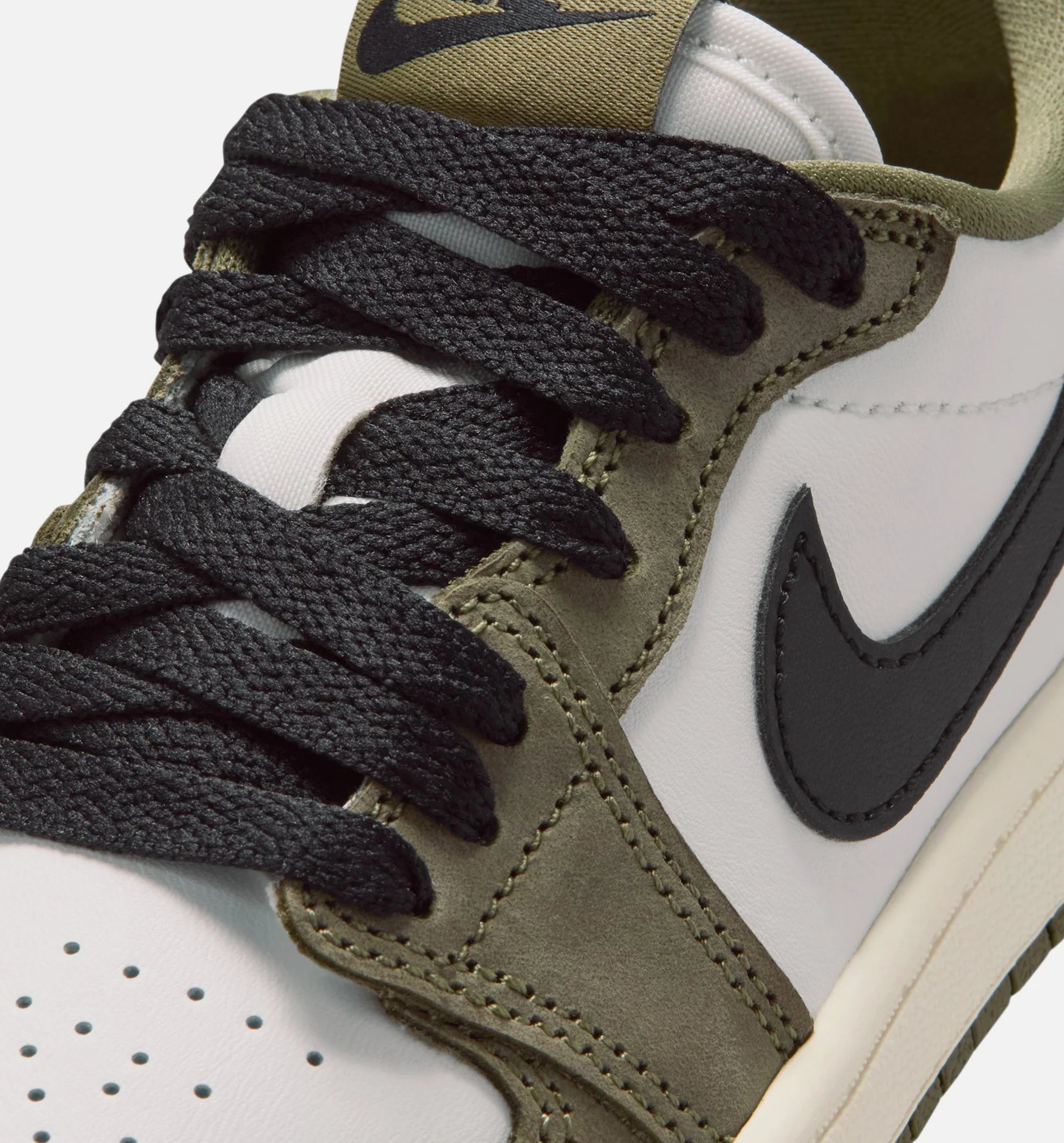 Air Jordan 1 Low OG Medium Olive And Summit White Preschool Lifestyle Shoe Medium Olive Black Summit White Sail