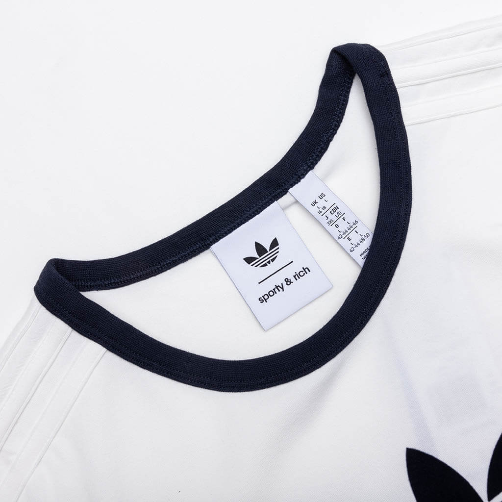 Womens Adidas x Sporty Rich T Shirt Core White Night Navy
