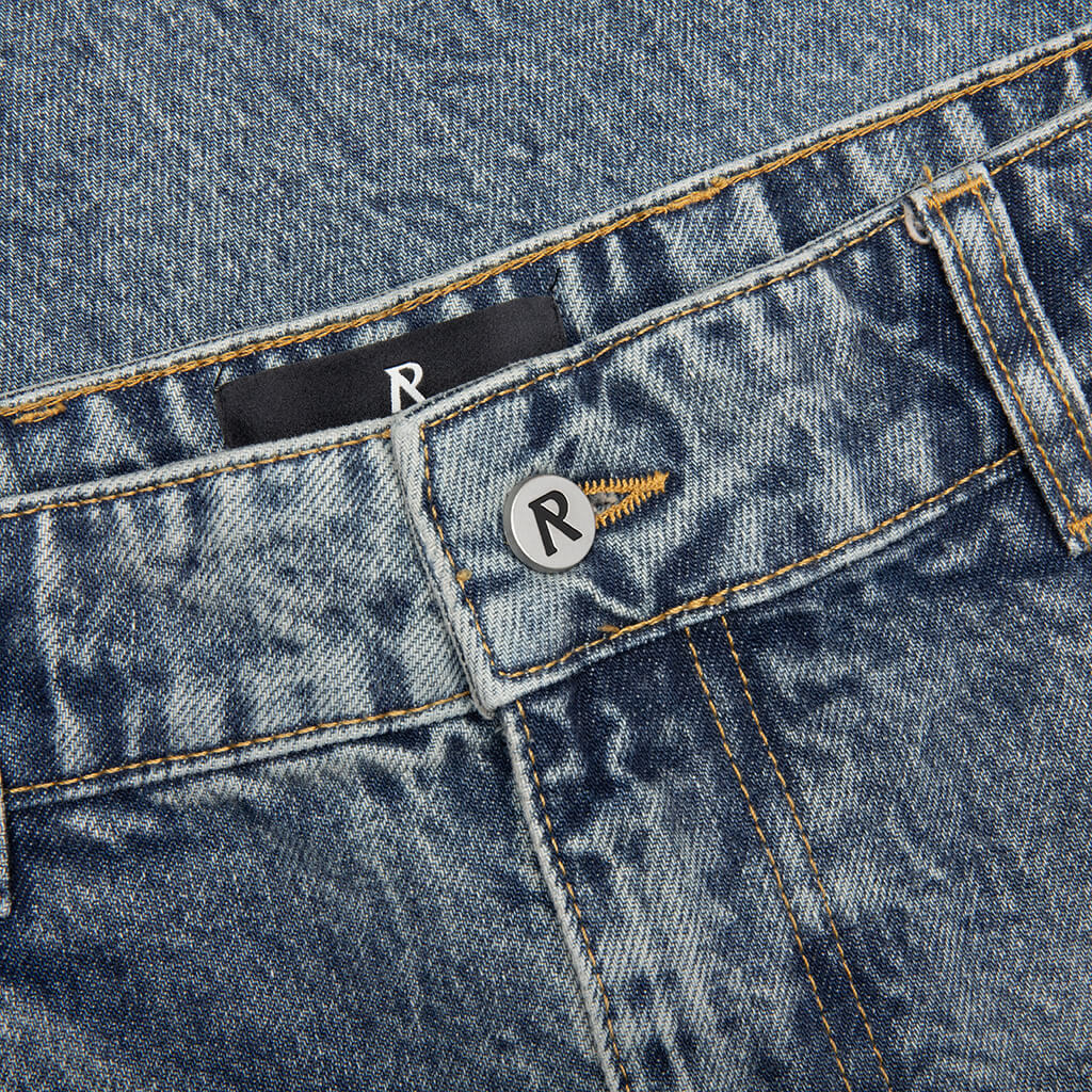 R3 Distressed Baggy Denim Blue Cream