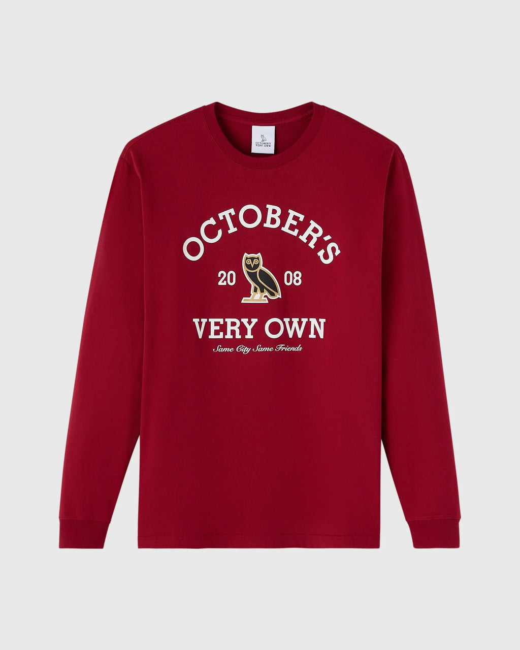 Collegiate Long Sleeve Tee Deep Red