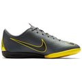 Nike JR Vaporx 12 Academy IC Indoor Soccer Shoes Dark Grey Black Yellow