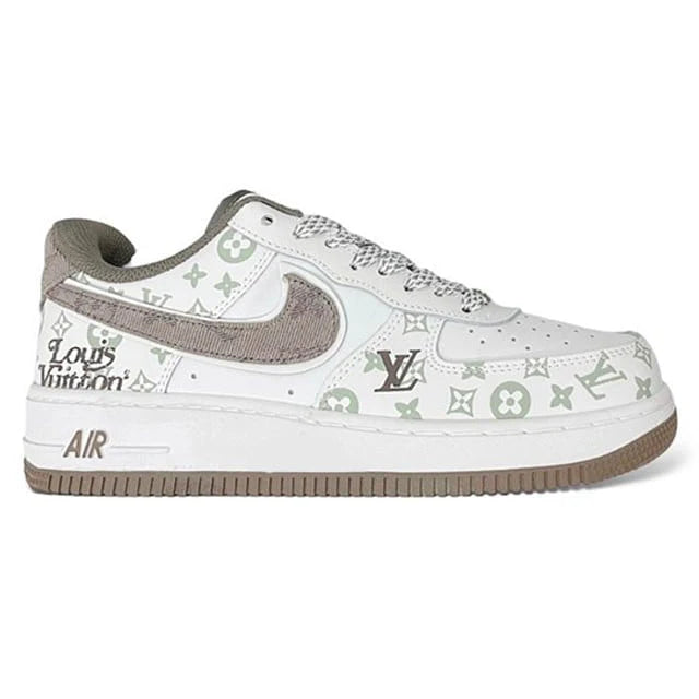 Louis Vuitton x Nike Air Force 1 White Mocha Monogram Custom