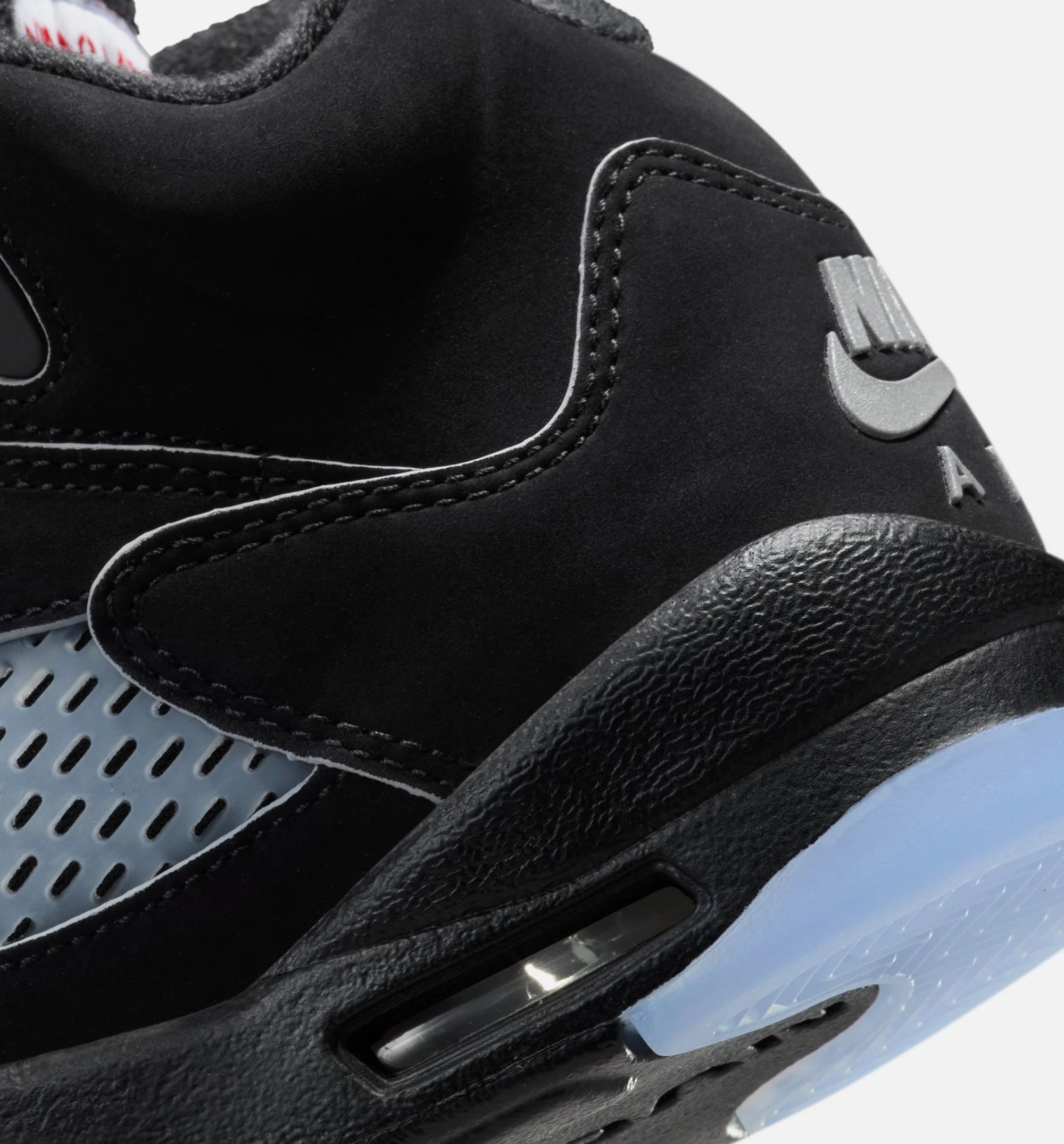 Air Jordan 5 Retro Reimagined Mens Lifestyle Shoe Black White Metallic Silver Fire Red