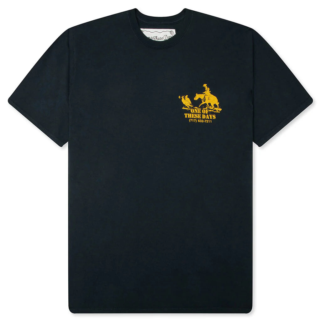 Round Up T Shirt Washed Black