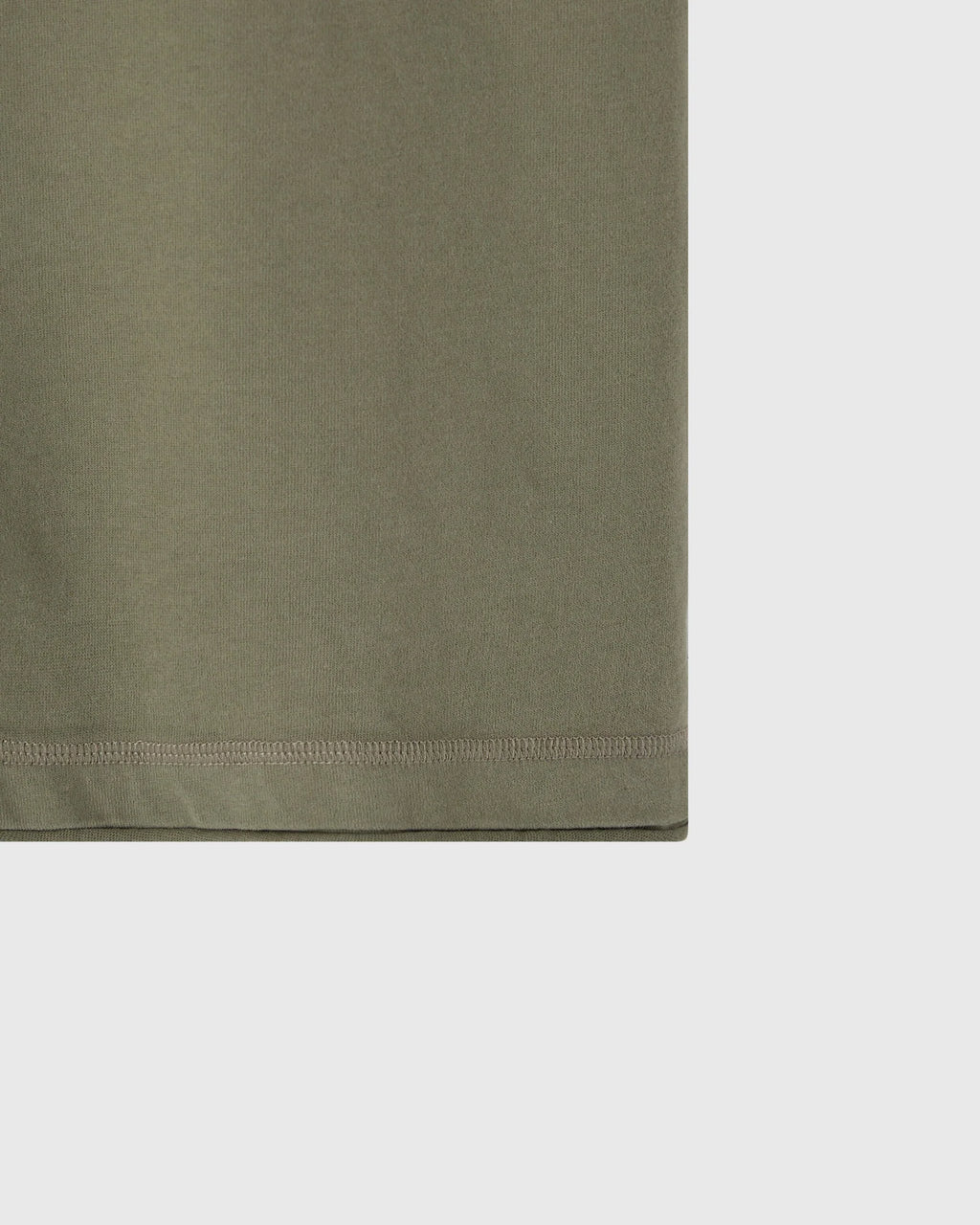 Split Neck Tee Olive Green