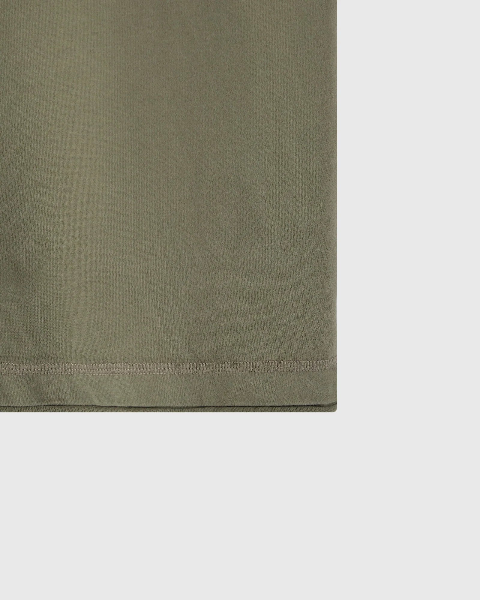 Split Neck Tee Olive Green
