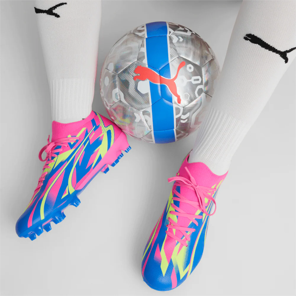 PUMA Ultra Match Energy FG AG Multi Ground Soccer Cleats Pink Yellow