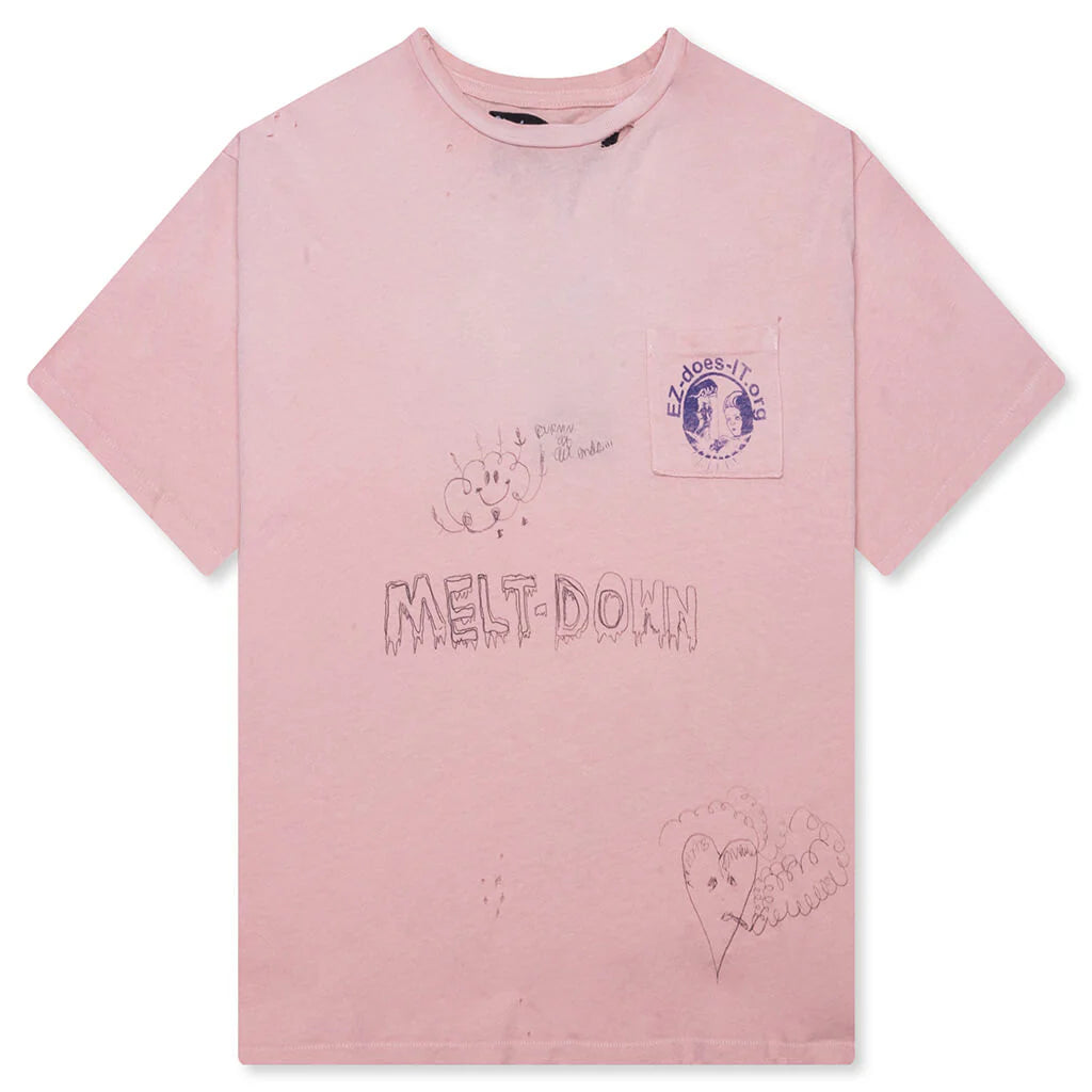 Rehab Romance Pocket Tee Pink