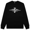 Skull Wings Pigment Dyed L S Tee Black