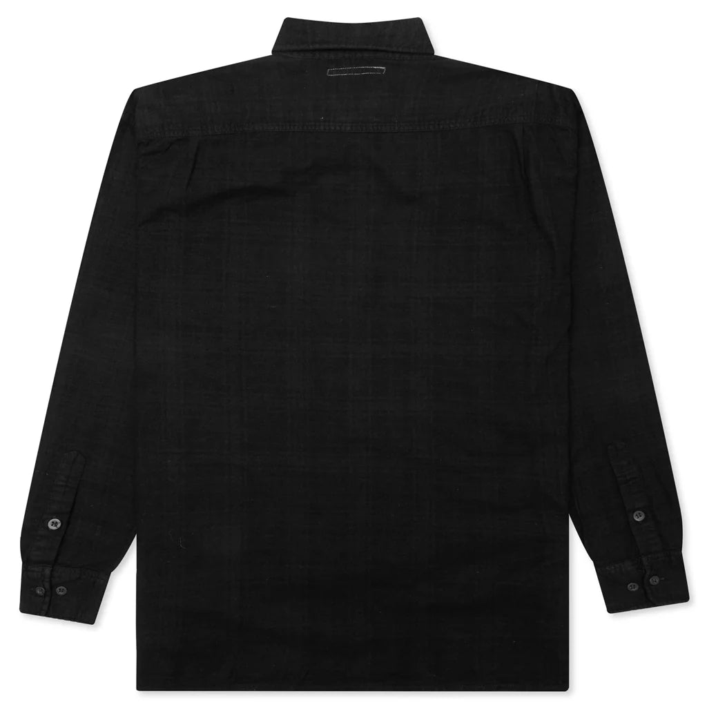 Over Dyed Ribbon Shirt Black