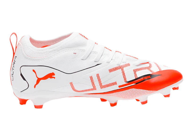 PUMA Ultra 5 Match FG AG Firm Multi Ground Soccer Cleats Junior White