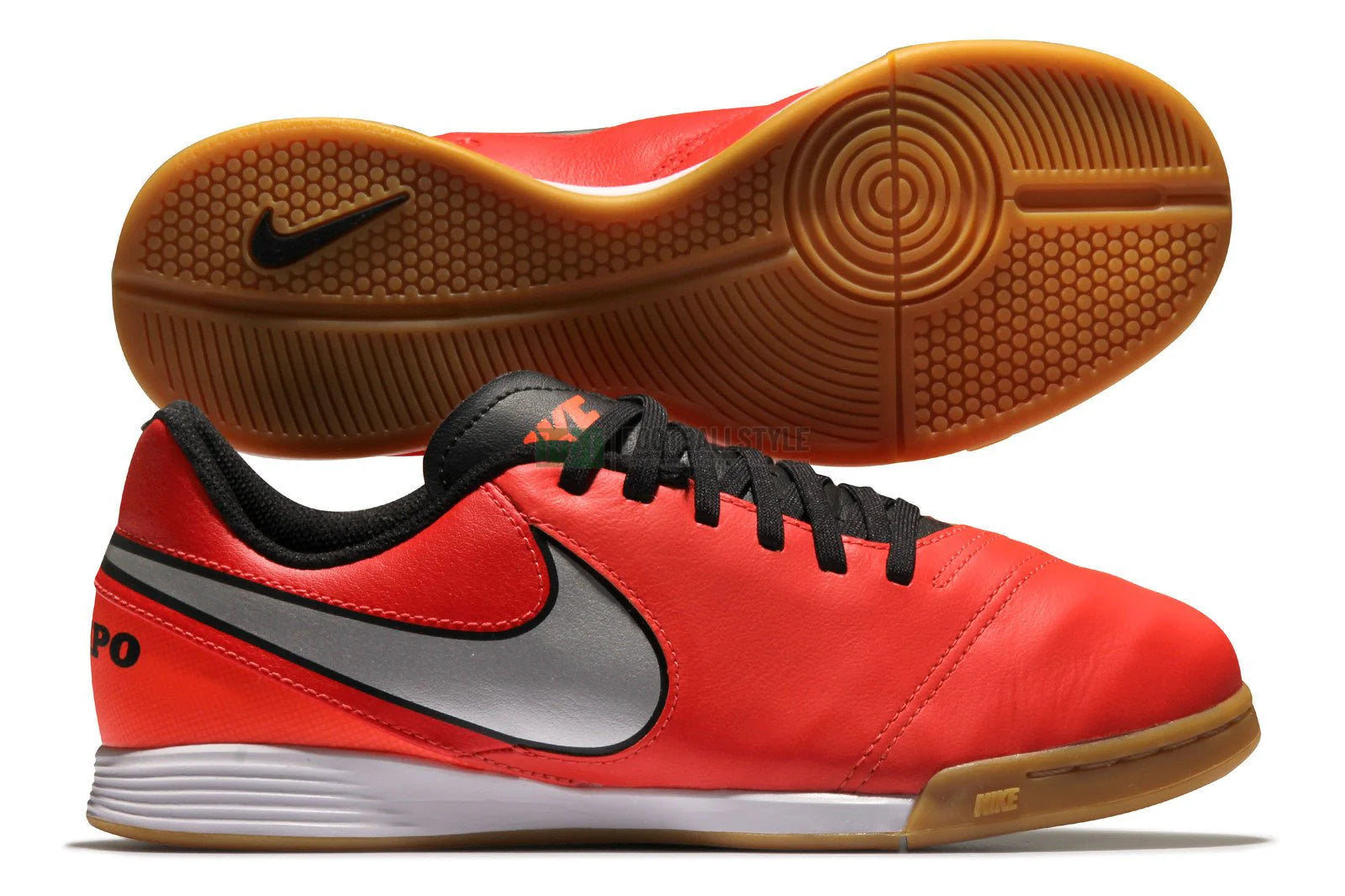 Nike JR Tiempo Legend IV IC Indoor Soccer Shoes Crimson Silver