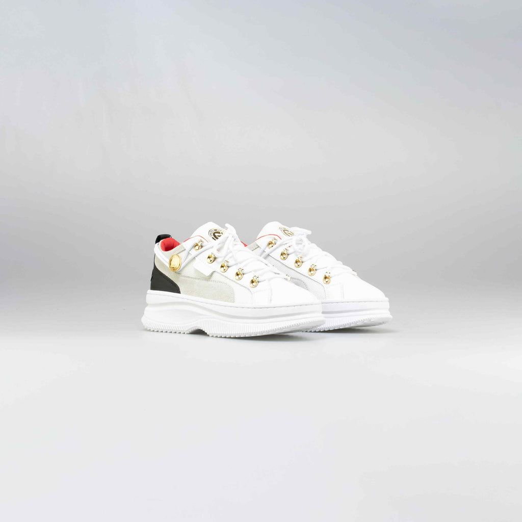 Balmain X Puma Deva Womens Lifestyle Shoe White Black Red Gold