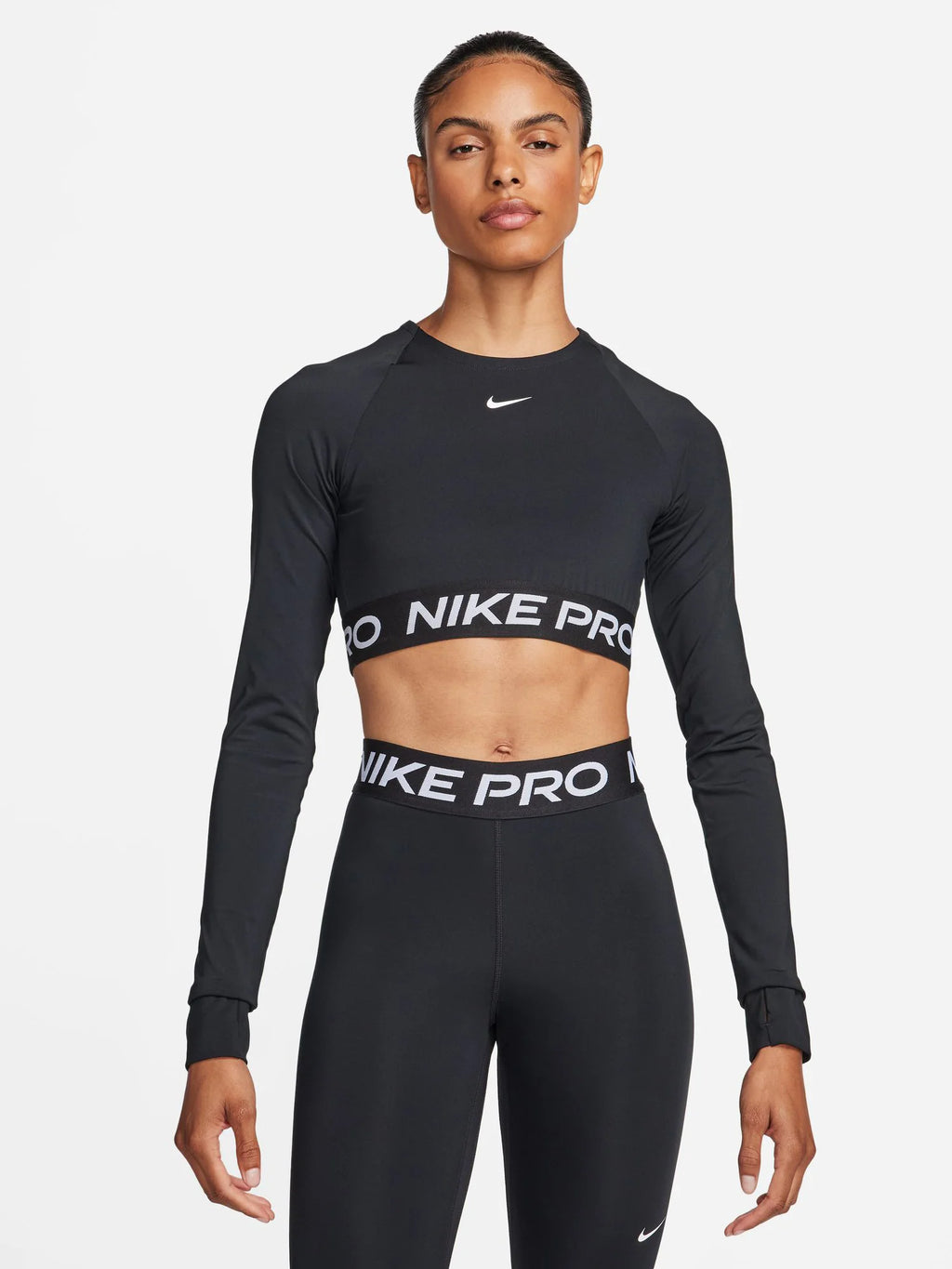 Nike Womens Pro 365 Dri FIT Cropped Long Sleeve Top