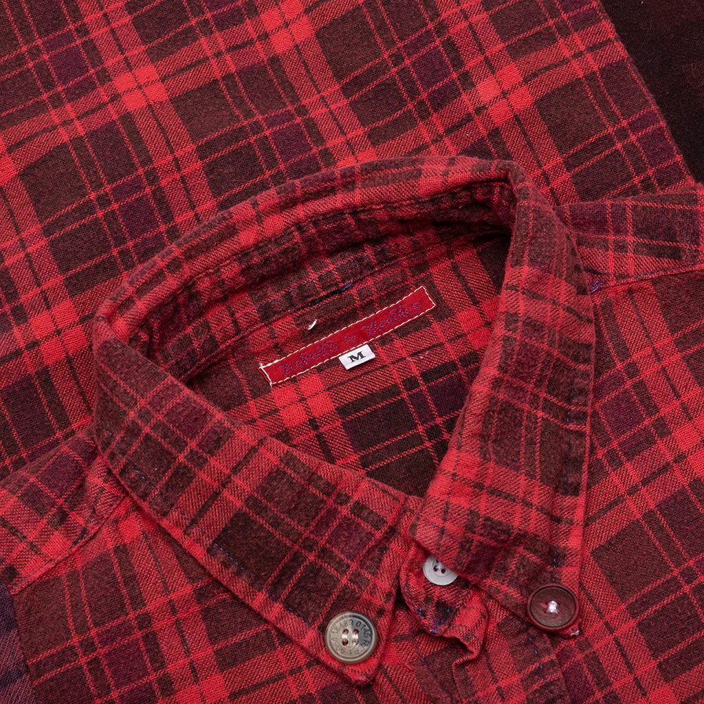 Over Dye 7 Cuts Shirt Red