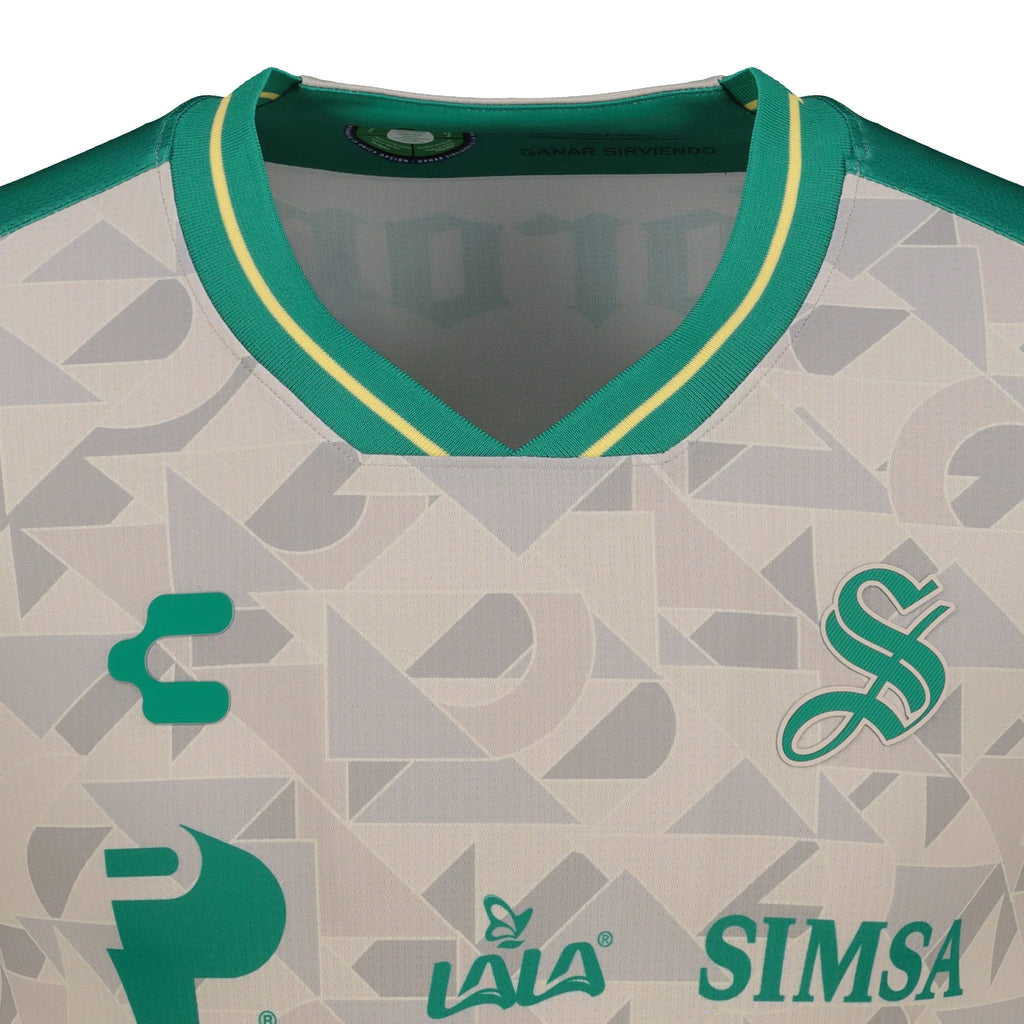 Charly Mens Santos Away Soccer Jersey 2025 Black Green