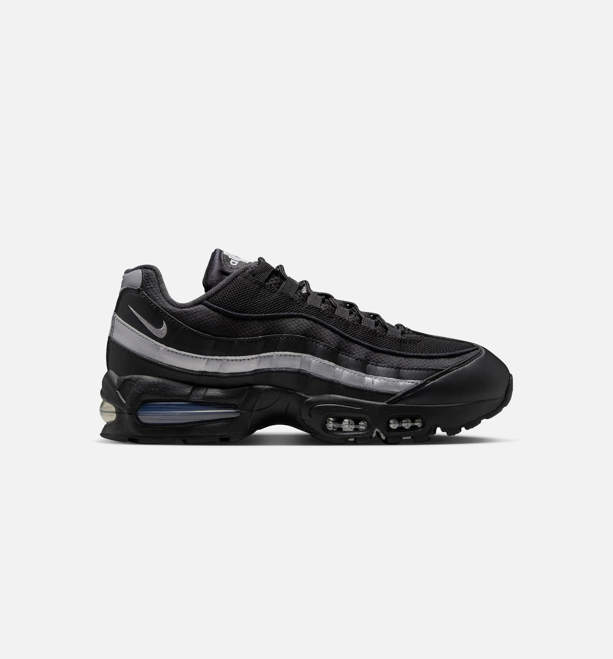 Air Max 95 Big Bubble OG Reflective Accents Mens Lifestyle Shoe Black Black White Metallic Silver