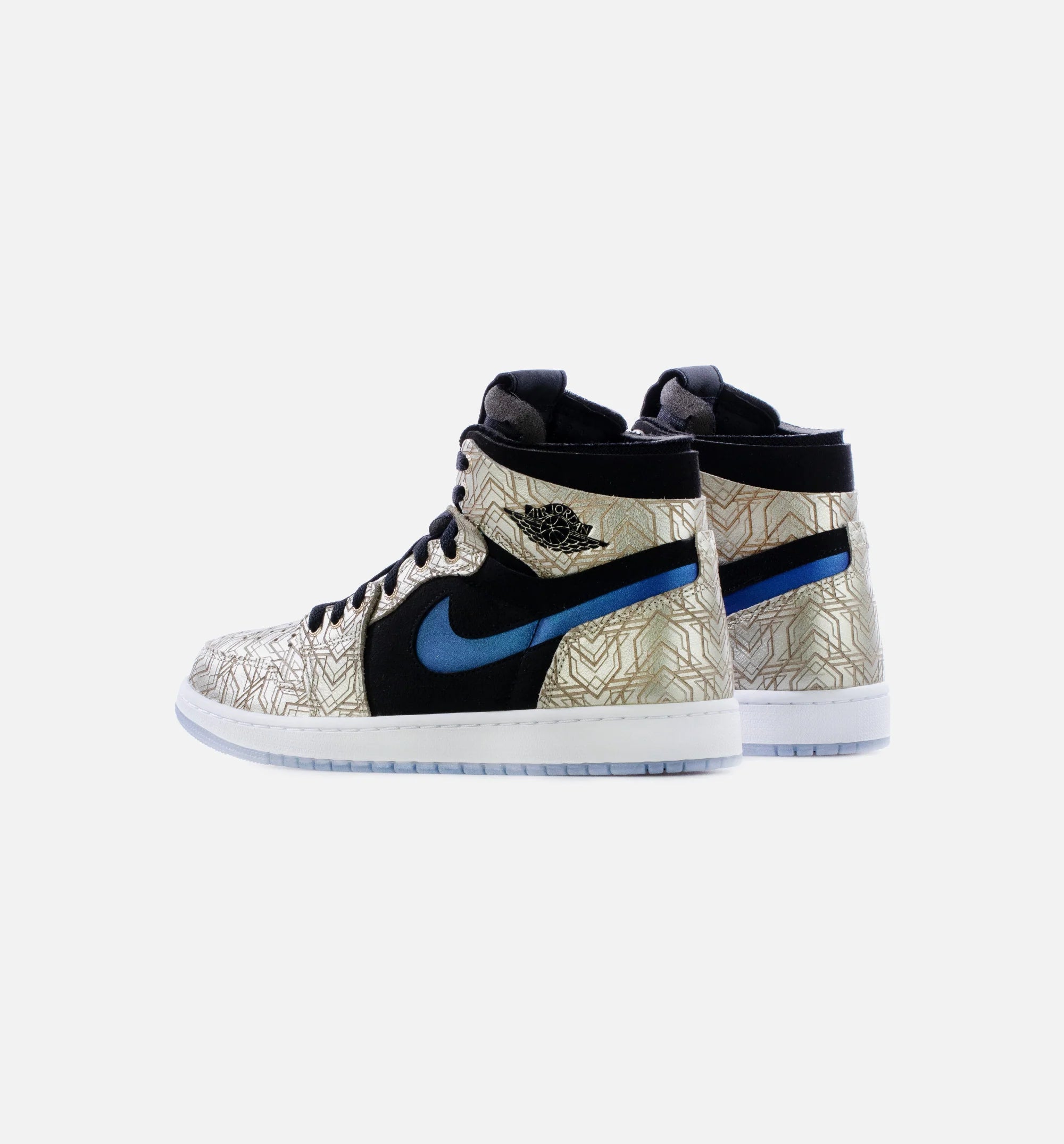 Air Jordan 1 Zoom CMFT Gold Laser Mens Lifestyle Shoes Gold Black Blue Free Shipping