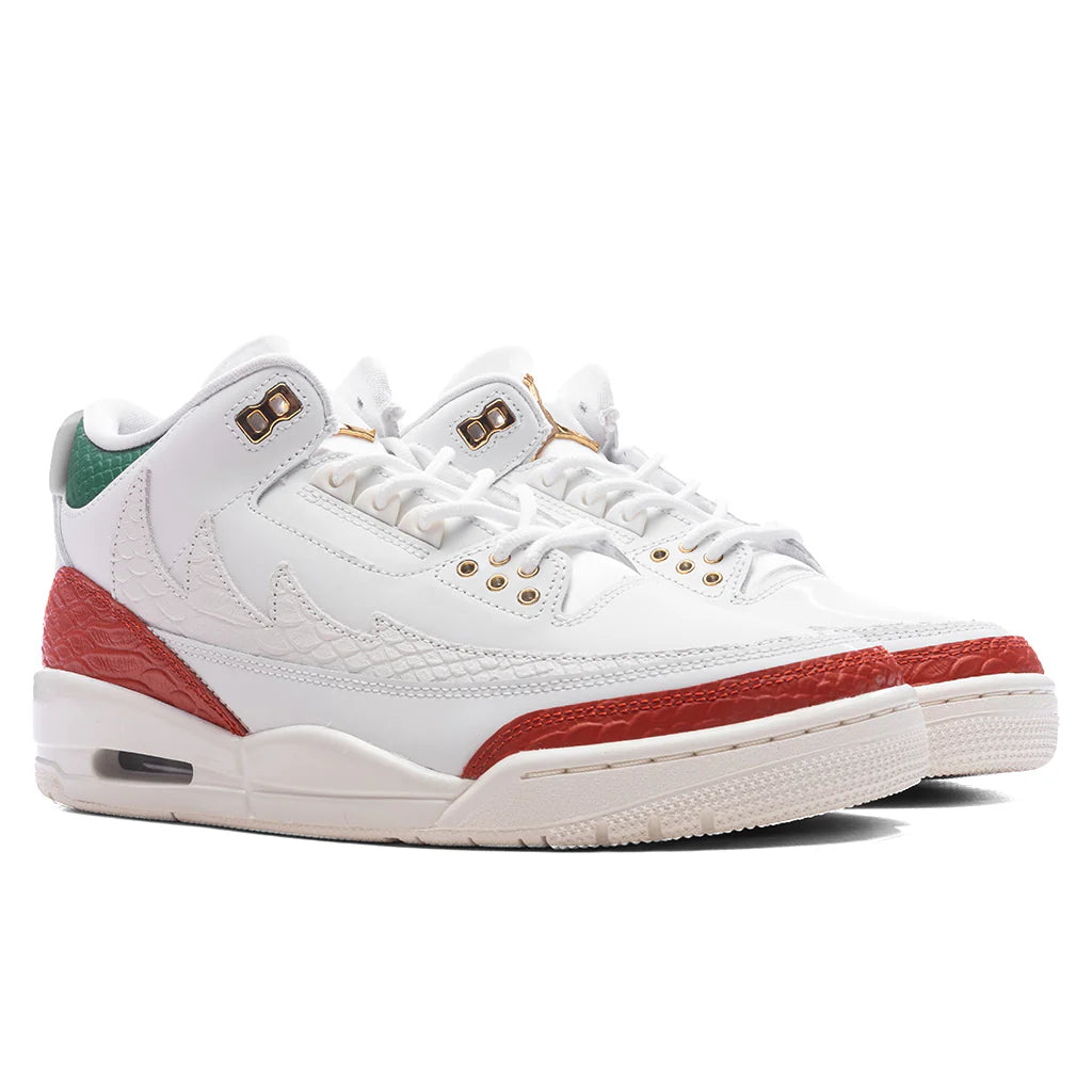Air Jordan 3 Retro El Vuelo Summit White Metallic Gold Pine Green