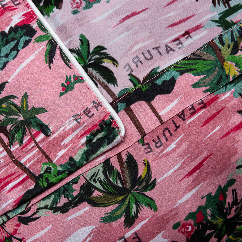 Hitchcock Hawaiian Silk Shirt Red