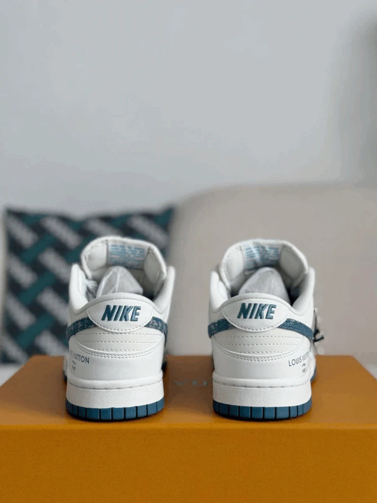Nike Air Jordan 1 x LV Blue Monogram Denim Edition Dunk Low Custom