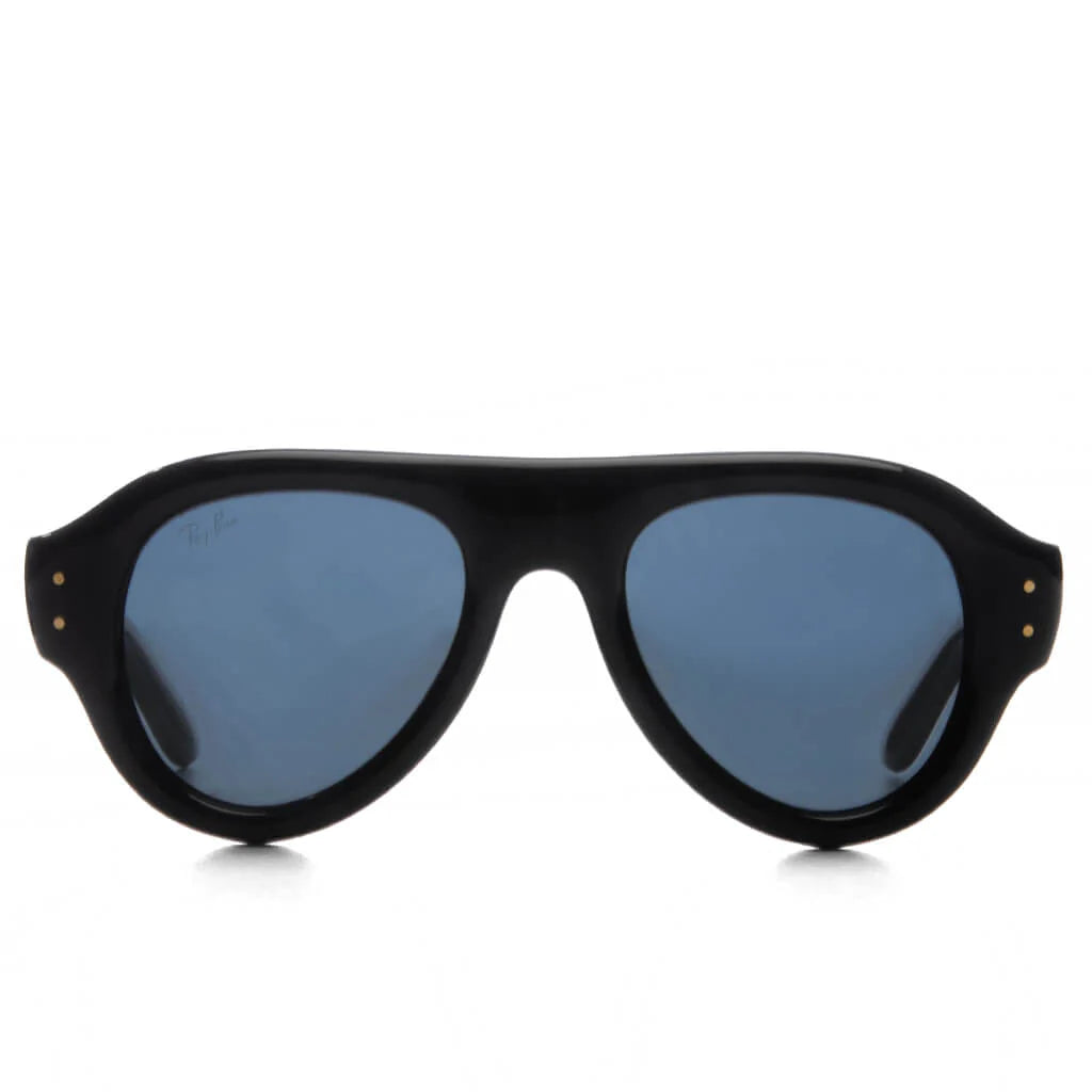 Ray Ban x AAP Rocky Aviator Puffer Black Frame Dark Blue Lens