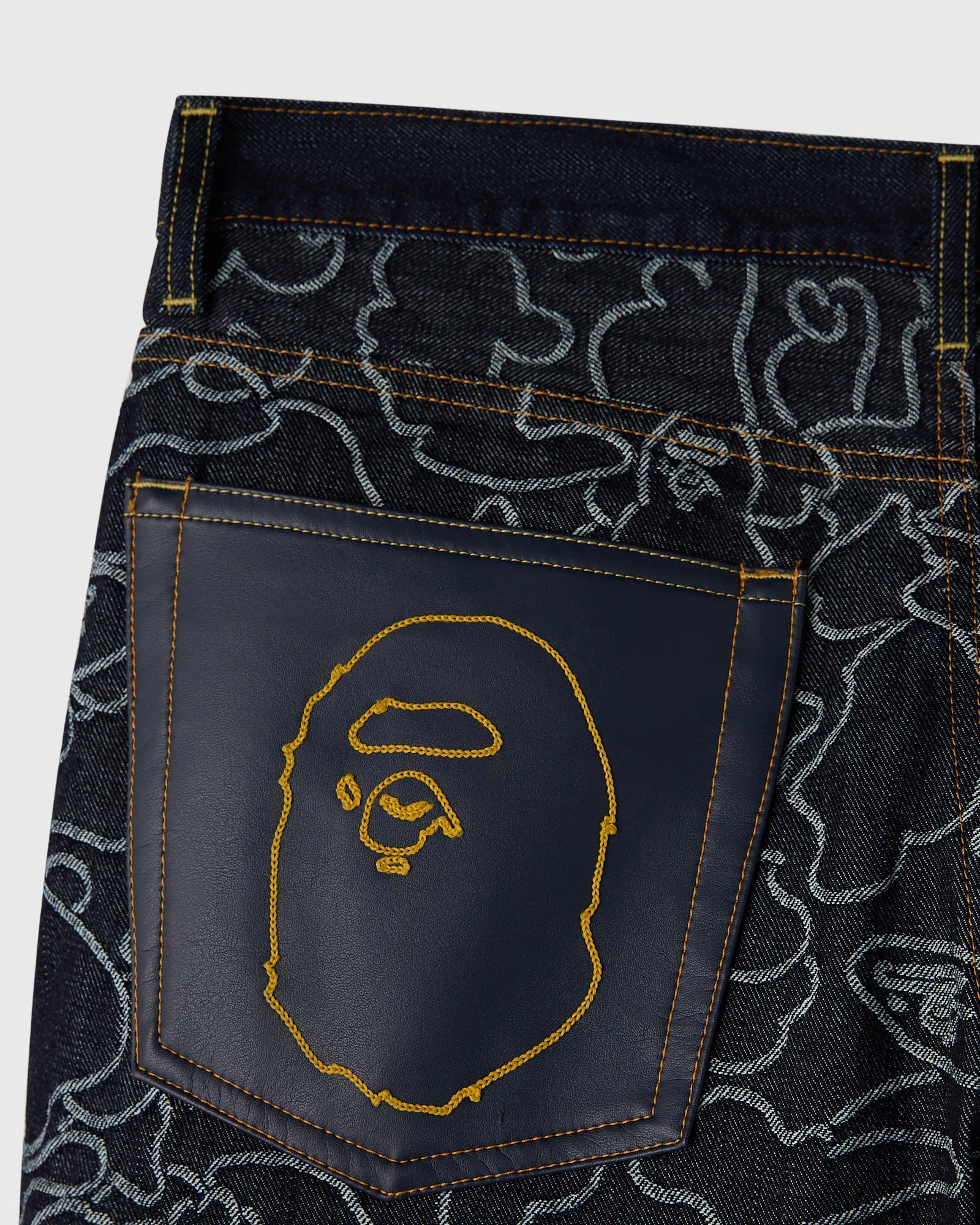 BAPE 1st Camo Jacquard Denim Pant Indigo