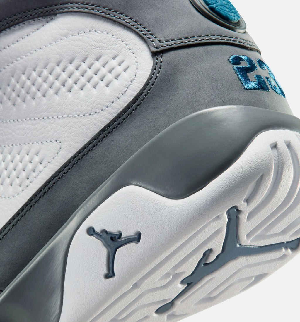 Air Jordan 9 Retro Flint Grey and French Blue Mens Lifestyle Shoe White French Blue Flint Grey