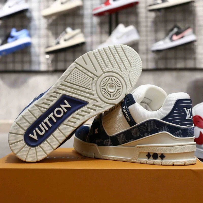 Louis Vuitton LV Trainer Sneaker Damier Denim Blue