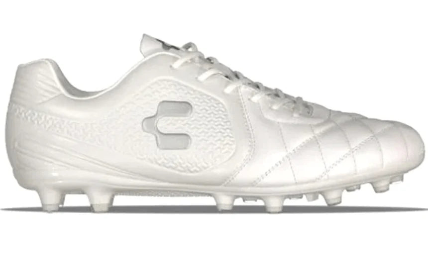 Charly Legendario LT FG 20 Firm Ground Soccer Cleats White Grey