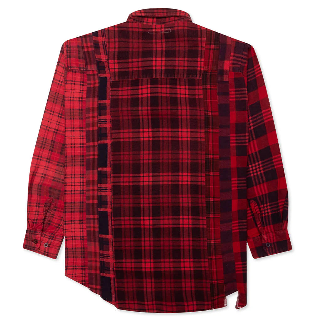 Flannel Shirt 7 Cuts Shirt Over Dye Red