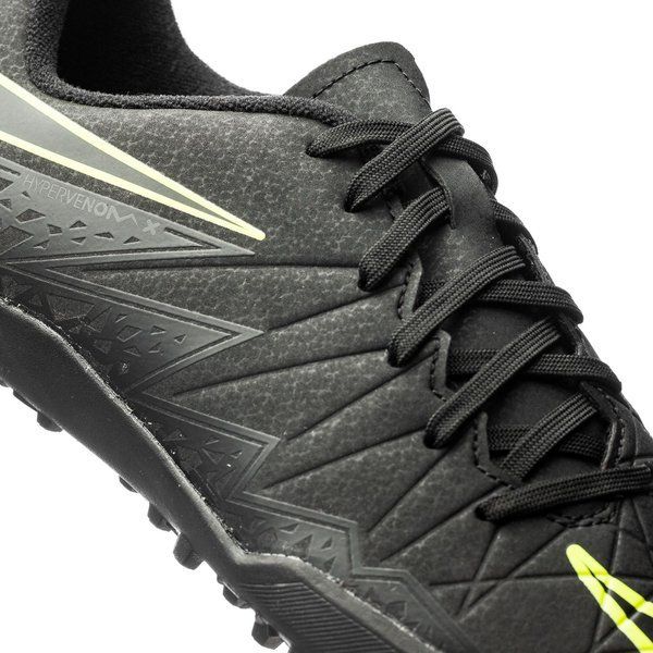 Nike Junior HyperVenom Phelon II TF Tuft Soccer Cleats Black Volt