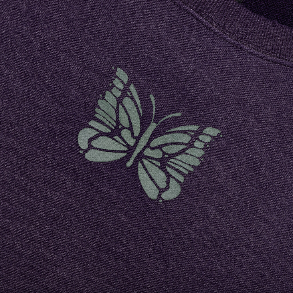 Cotton French Terry Deconstructed Sweatshirt Purple