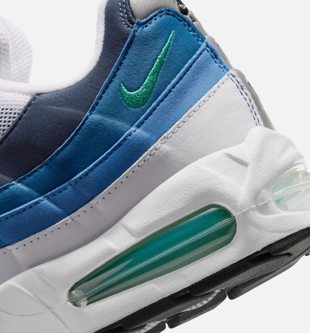 Air Max 95 Big Bubble Slate Mens Lifestyle Shoe White Emerald Green Lake Blue