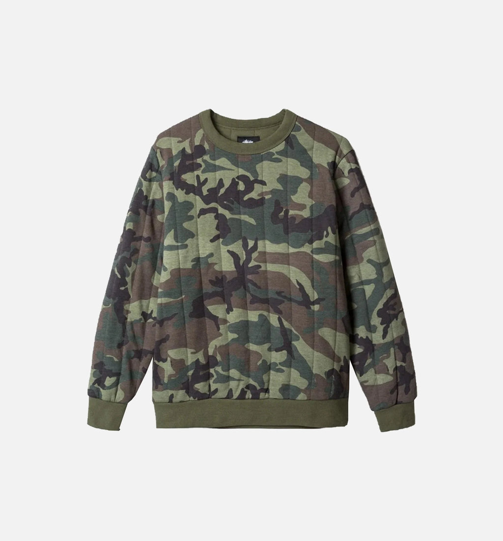Quilted Crew Sweater Mens Sweater Camo