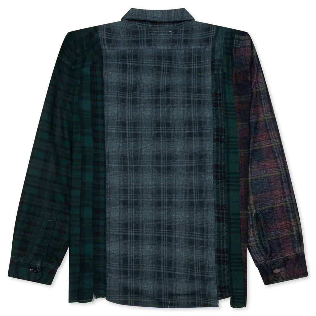 Over Dye 7 Cuts Wide Shirt Green